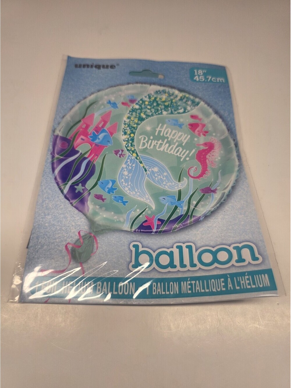 Mermaid 18 inch Happy Birthday Foil Balloons Round Printed Foil Balloon party